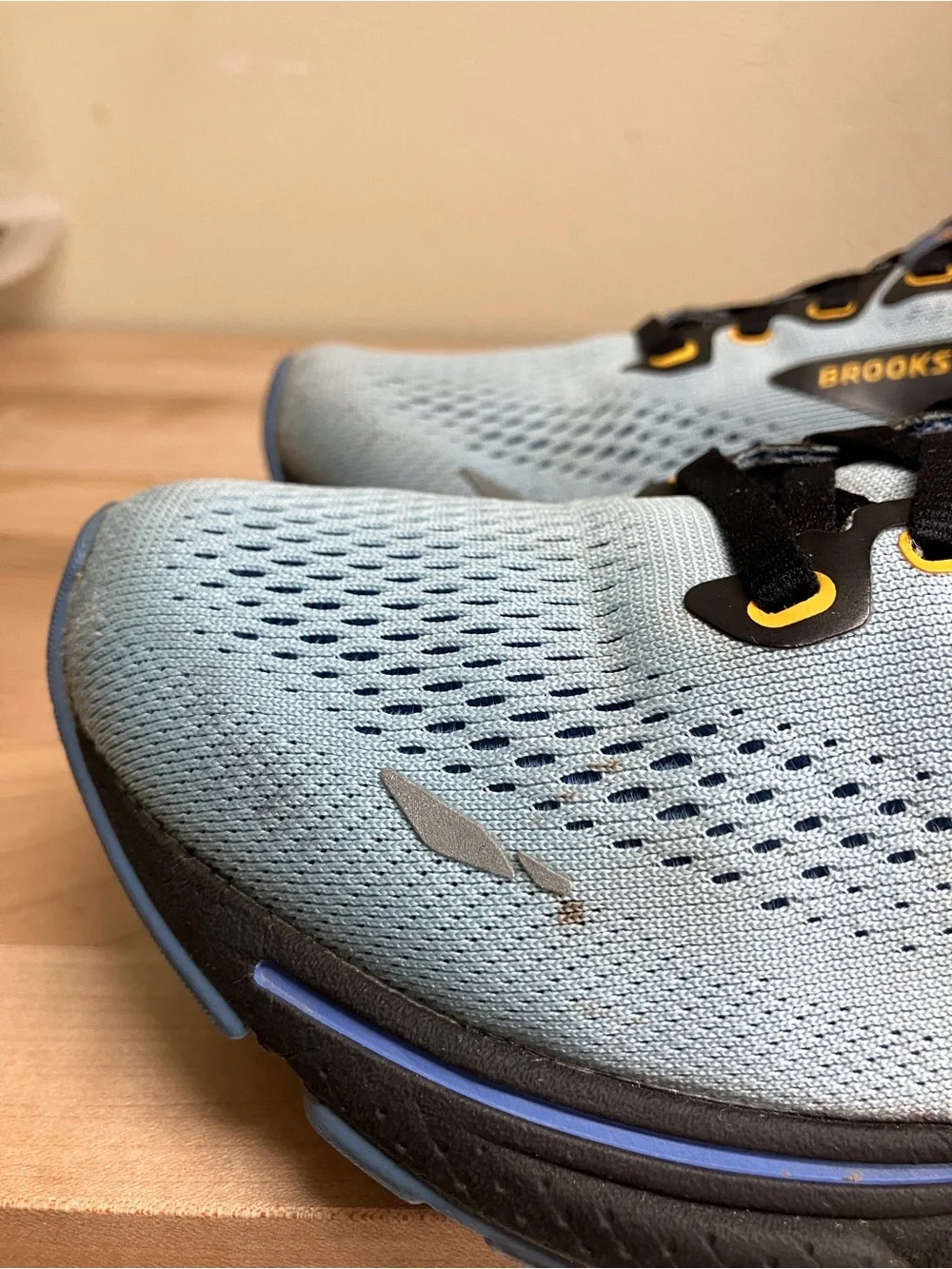 Brooks Ghost Light Blue and Black Running Sneakers